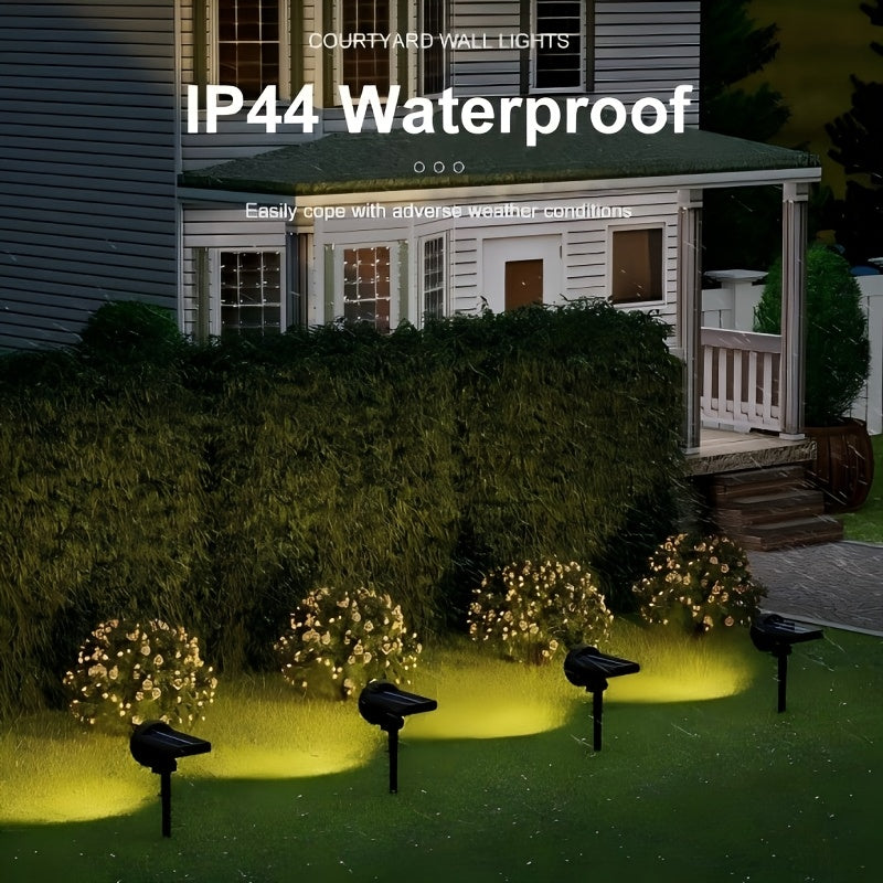 1/2pcs 7LED Solar Lamp -  IP44, Outdoor Environment Lighting, Solar Charging, Lithium Battery, 1200mAh, Plastic Structure, Semi-buried, Outdoor Lighting Solution - Modern Outdoor Lamp - Durable Plastic