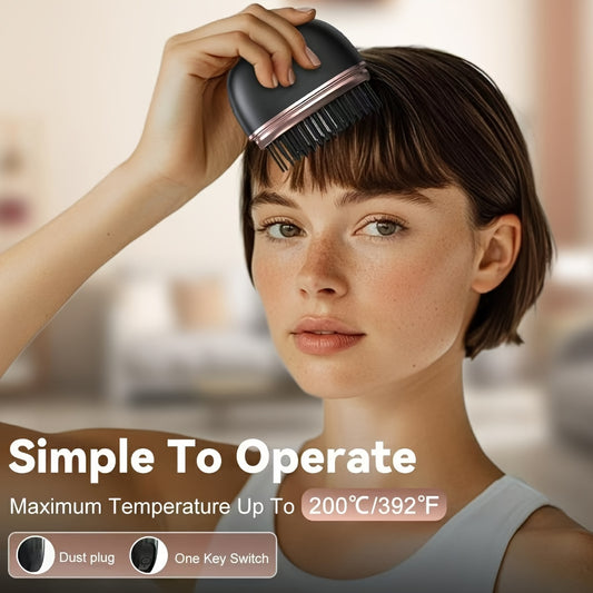 [USB Rechargeable] Mini Cordless Hair Straightener Comb for Bangs, Small Portable Hair Straightener Comb, Portable Pocket Size Cordless Hair Straightener Brush, Mini Hot Comb, Rechargeable USB, Mini Straightener, Bangs Stylin