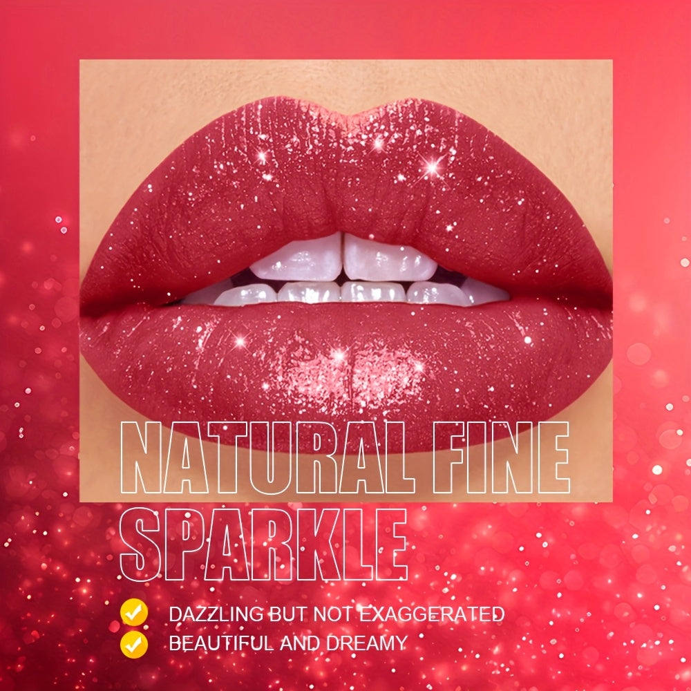 [Long-Lasting Lipstick] Waterproof, Long-Lasting 1pc of Coral Pearlescent Lipstick | Non-Sticky Formula, Easy to Apply for All Skin Types, Shimmer Lip Gloss
