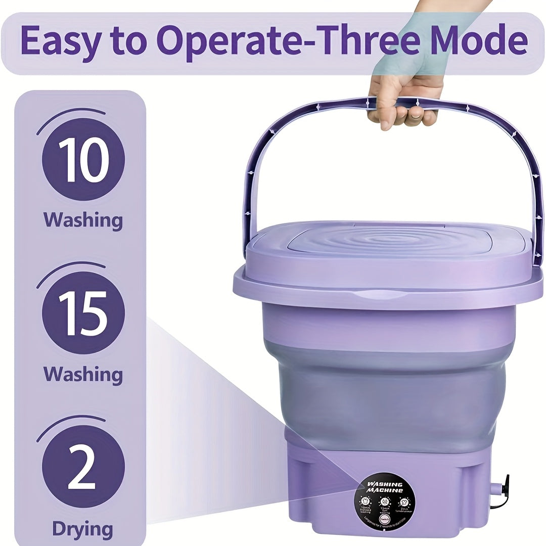 1pc Portable Mini Washing Machine -2.11 Gallons High Capacity, Mini Dedicated Portable Underwear, Underpants And Socks Washing Tool, Folding Washing Machine, Suitable For Family And Travel, Mother'S Day Gift, Father'S Day Gif