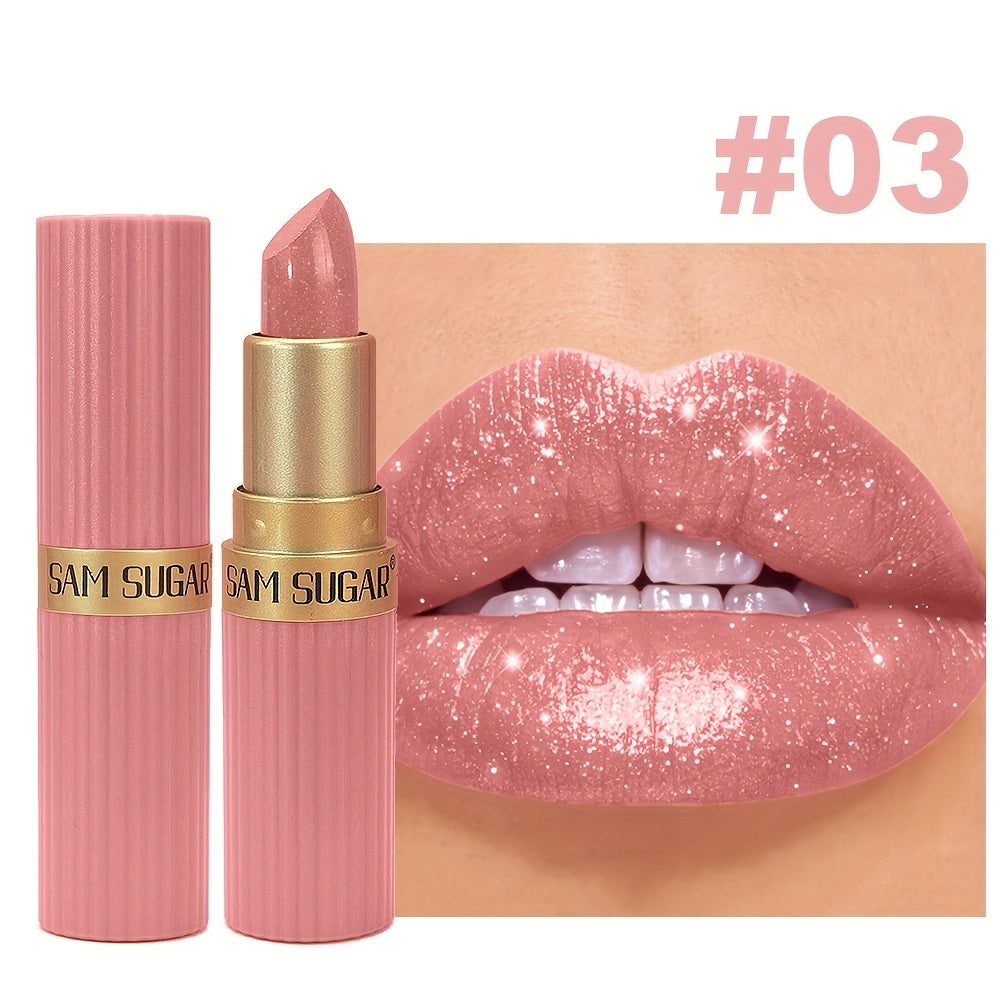 [Long-Lasting Lipstick] Waterproof, Long-Lasting 1pc of Coral Pearlescent Lipstick | Non-Sticky Formula, Easy to Apply for All Skin Types, Shimmer Lip Gloss