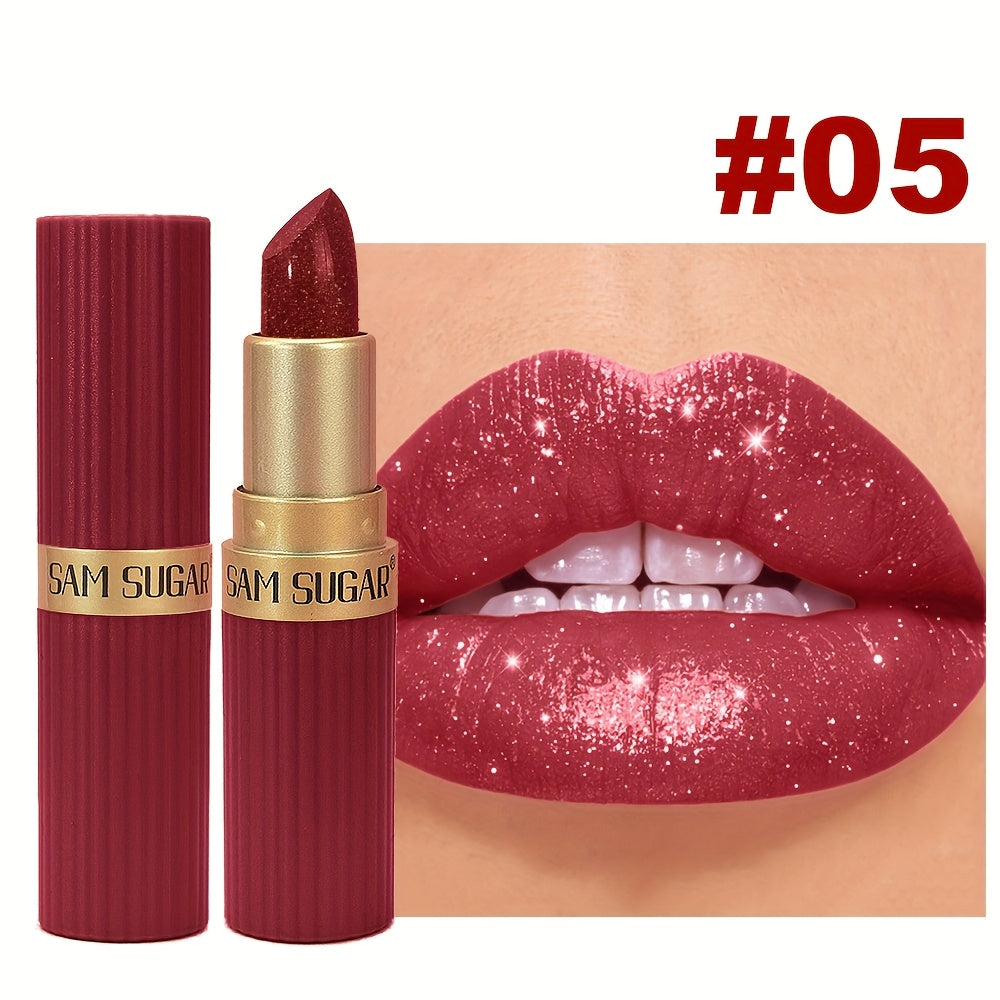 [Long-Lasting Lipstick] Waterproof, Long-Lasting 1pc of Coral Pearlescent Lipstick | Non-Sticky Formula, Easy to Apply for All Skin Types, Shimmer Lip Gloss