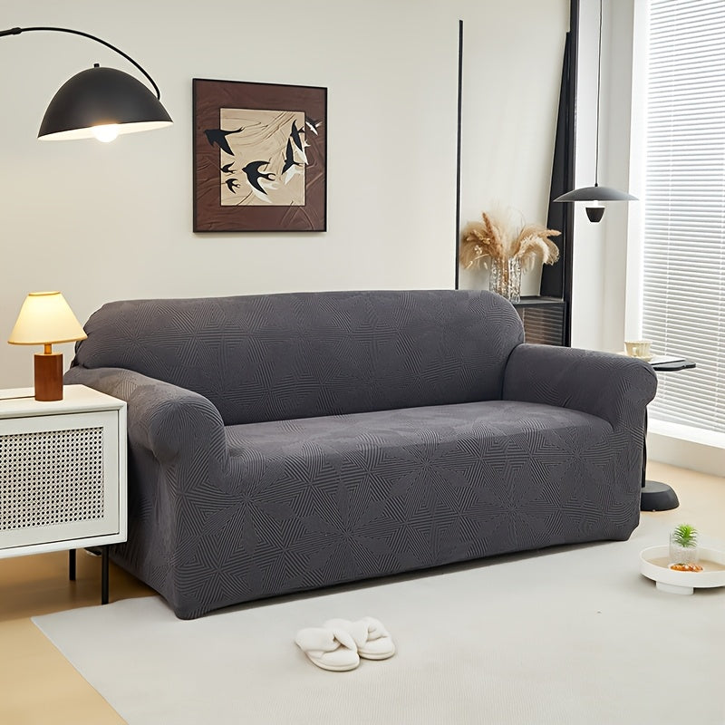 [Modern Sofa Cover] Thickened Modern Elastic 1pc Sofa Cover | Universal Four-Season Protector, 160g/m², Machine Washable, T-cushion Design, Polyester and Spandex Blend, with Elastic-band Closure