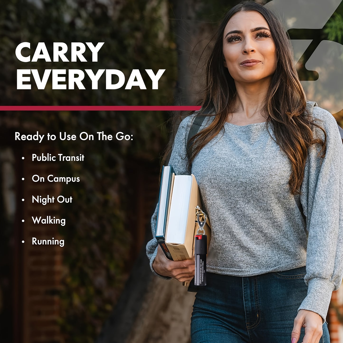 Pepper Spray with Quick-Release & Ergonomic Finger Grip - 0.54fl.oz Compact & Powerful Formula, Durable Plastic Design for, Security, Jogging