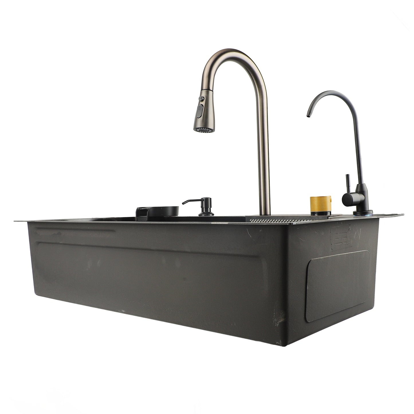 Extra Large Capacity Stainless Steel Undermount Kitchen Sink - Heavy-Duty Commercial & Residential Use, Modern Square Design with Rounded Corners, Right-Draining Design, Spacious Dish & Vegetable Washing Sink, Easy-Clean Surf