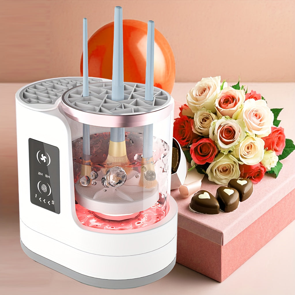 Electric Makeup Brush Cleaner Powered by USB – Fast Drying, Automatic, And Portable with a Dual-Section Design for Cleaning And Drying, Perfect As a Holiday Gift