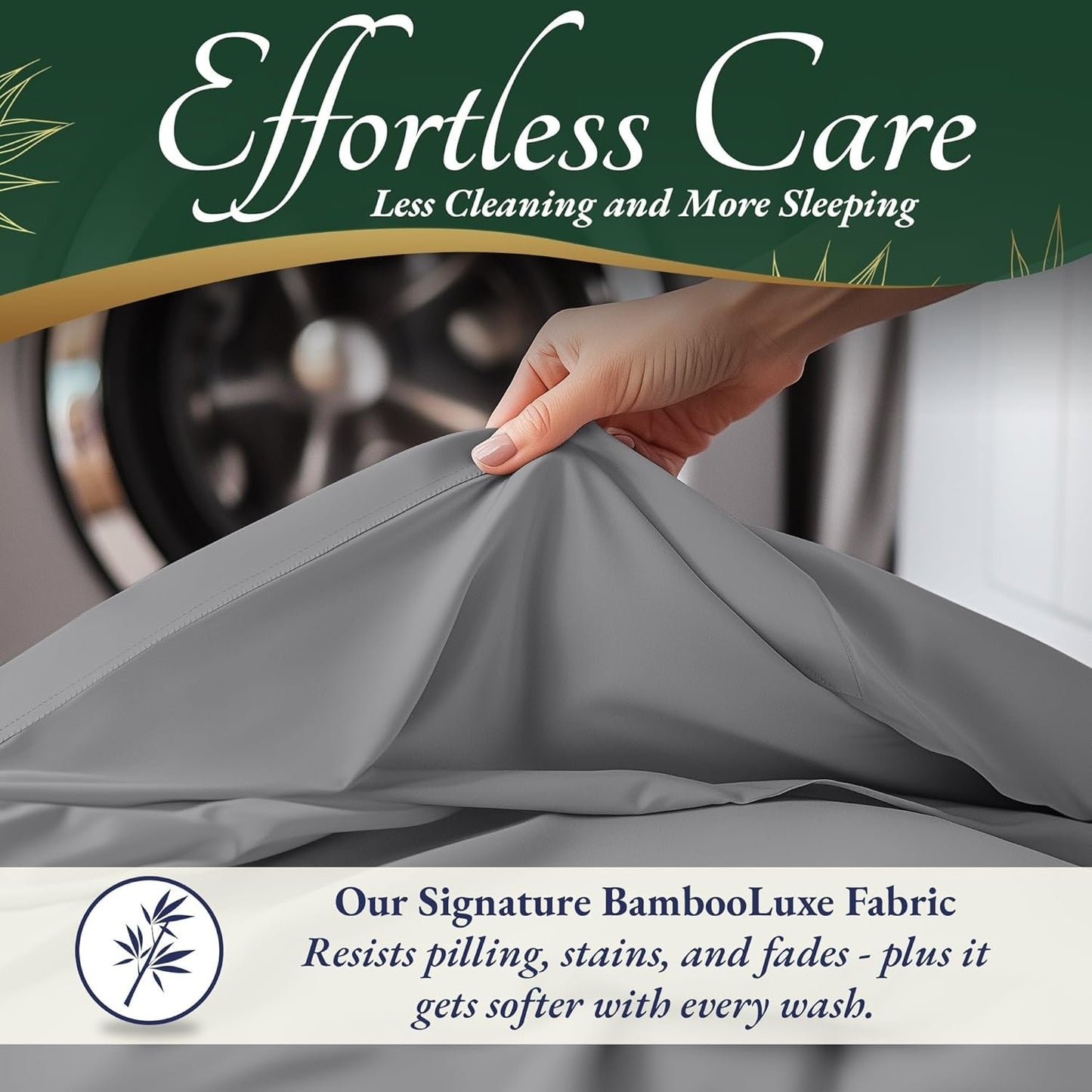 4pcs Bamboo Cooling Bed Sheets Sets Queen Size - Ultra Soft & Luxuriously Cooling, 17" Deep Pocket, Double Stitching, Perfect For Hot Sleepers - Queen Bed Sheets