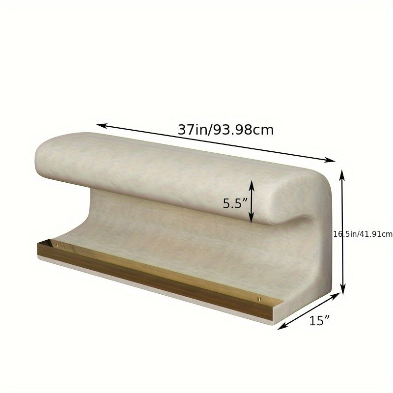 Entryway Bench Faux Leather Upholstered Ottoman With LED Sensor Light For Living Room, Bedroom, End Of Bed