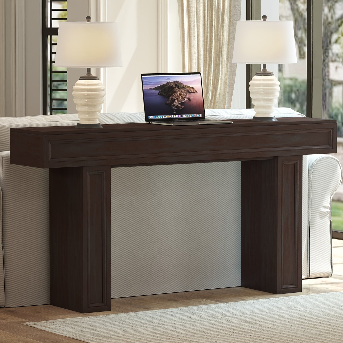 63-Inch Long Entryway Table, Modern Farmhouse Tables, Sofa Table Behind Couch, Console Table For Entryway & Living Room & Hallway