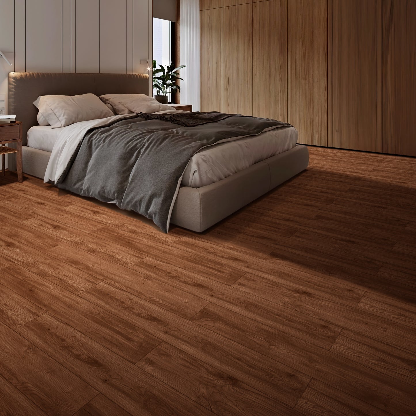 10-Pack Click-Lock Flooring Planks, 48" x 7.2" Waterproof and Wear-Resistant Composite Panels