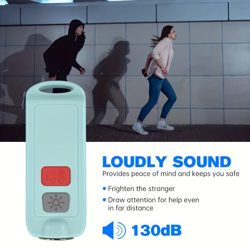 Emergency Safety Alarm Keychain with 130Db Sound, IP66 Rating, And USB Charging - Designed for Women And Seniors - Features a Bright Flashing LED Light