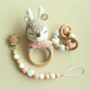 Teether Rattle With Bells Wooden Rings