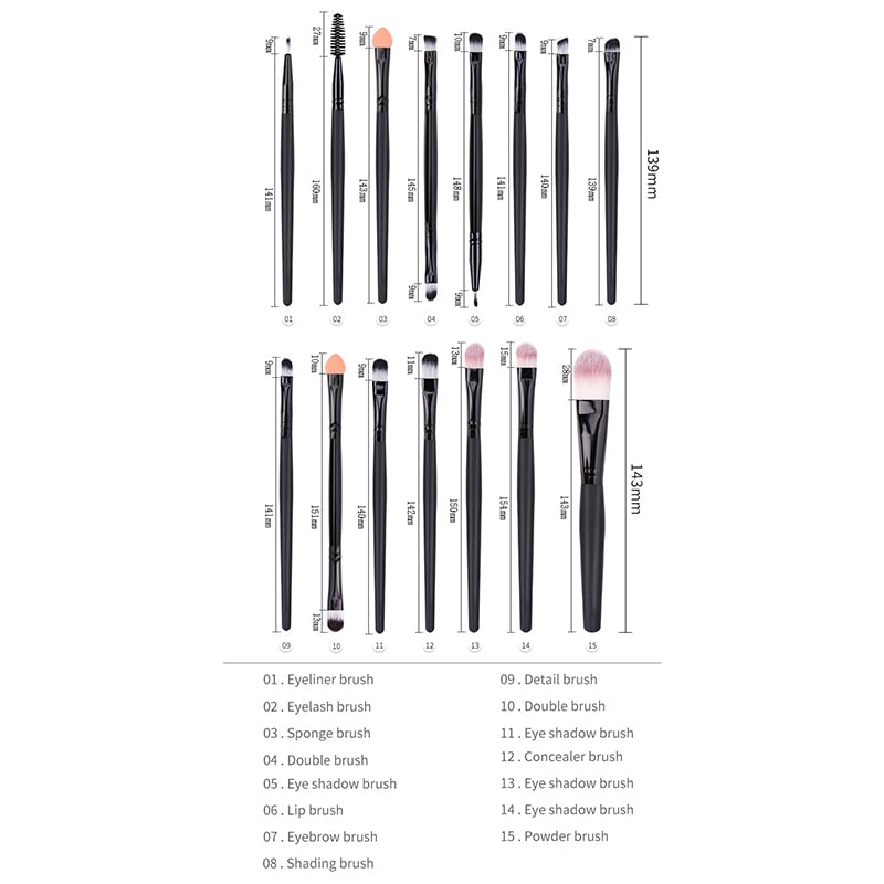 6PCS-15PCs Makeup Brush Set Cosmetic Makeup For Face Make Up