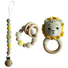 Teether Rattle With Bells Wooden Rings