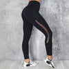 CHRLEISURE Pocket Sports Leggings Women Mesh Splicing Quick Dry Pants