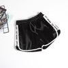 Jogger Letter Striped Sport Workout Shorts Ladies Lace Up