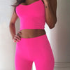 2Pcs Women&amp;#39;s Yoga Set Workout Sportswear Crop Tops + Yoga Legging