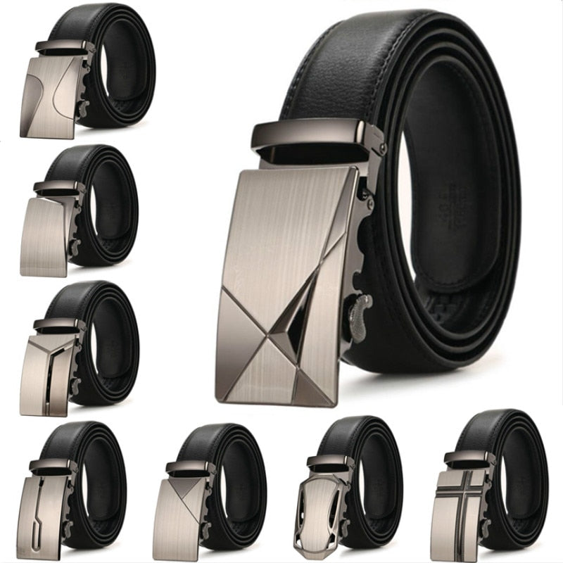 New Hot Selling Men Belt Fashion Pu Alloy Automatic Buckle Belt Business Affairs Casual Decoration Belt Men's Belts Luxury Brand