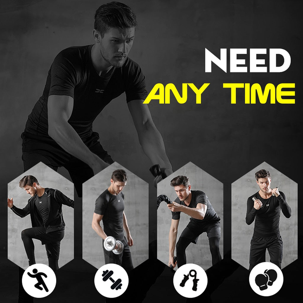5 Pcs/Set Men&#39;s Tracksuit Gym Fitness Compression Sports Suit