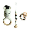 Teether Rattle With Bells Wooden Rings