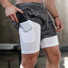 2022 Camo Running Shorts Men 2 In 1 Double-deck Quick Dry GYM Sport Shorts