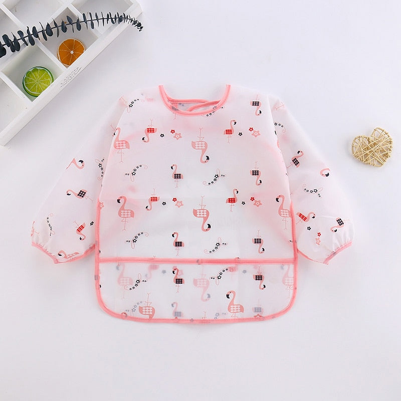 Baby Bibs New Cute Children Baby Stuff Toddler Waterproof Long Sleeve