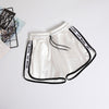 Jogger Letter Striped Sport Workout Shorts Ladies Lace Up