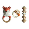 Teether Rattle With Bells Wooden Rings