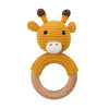 Teether Rattle With Bells Wooden Rings