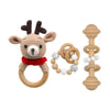 Teether Rattle With Bells Wooden Rings