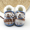 Cute Baby Boots Spring Warm Soft Baby Retro Printing Cotton Padded