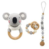 Teether Rattle With Bells Wooden Rings