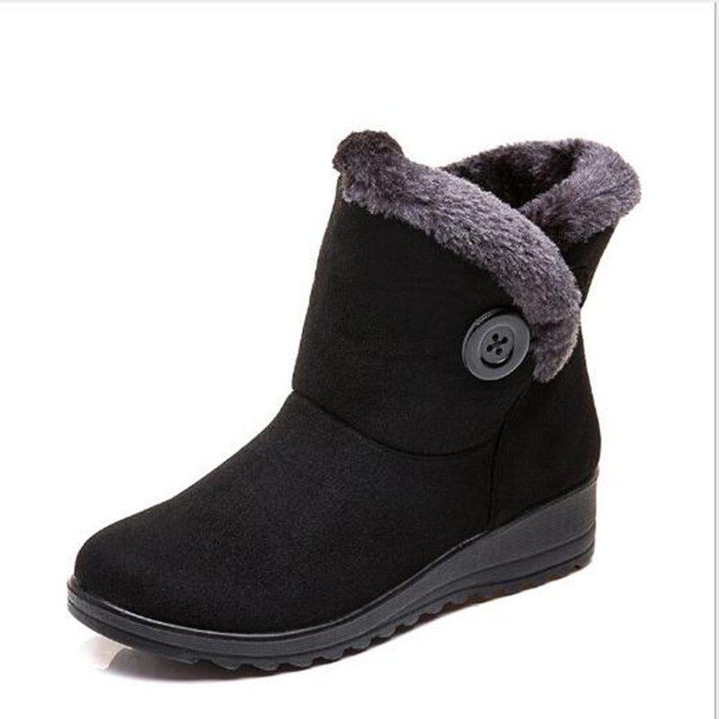 New Fur One Large Size Female Snow Boots Short Tube Ladies Short Boots plus Cotton Boots Winter Warm Women's Boots