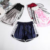 Jogger Letter Striped Sport Workout Shorts Ladies Lace Up