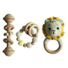 Teether Rattle With Bells Wooden Rings