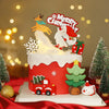 Santa Claus gift box Train Tree Merry Christmas Cake Toppers Happy New Year Decorations Party Baking Supplies