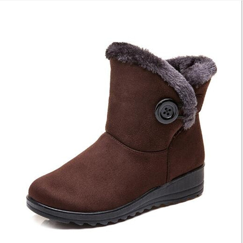 New Fur One Large Size Female Snow Boots Short Tube Ladies Short Boots plus Cotton Boots Winter Warm Women's Boots