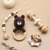 Teether Rattle With Bells Wooden Rings