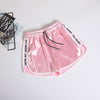 Jogger Letter Striped Sport Workout Shorts Ladies Lace Up