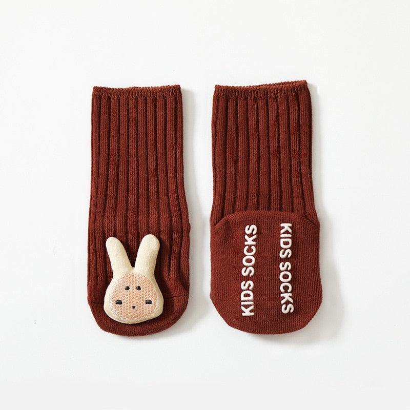 Kids Children&#39;s Socks for Girls Boys Non-slip Print Cotton Toddler Baby Cartoon Socks
