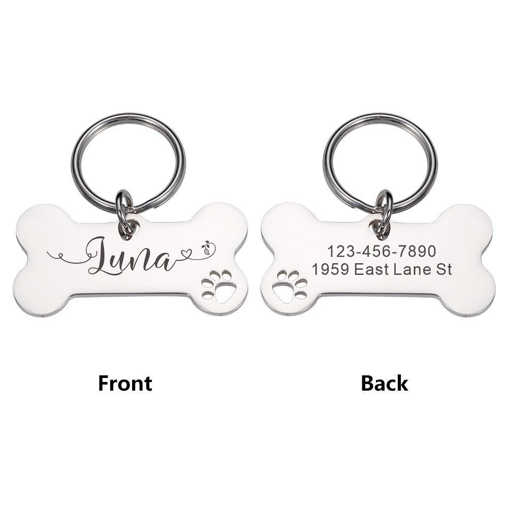 Personalized Pet  Dog Tags Shiny Steel