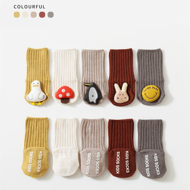 Kids Children&#39;s Socks for Girls Boys Non-slip Print Cotton Toddler Baby Cartoon Socks