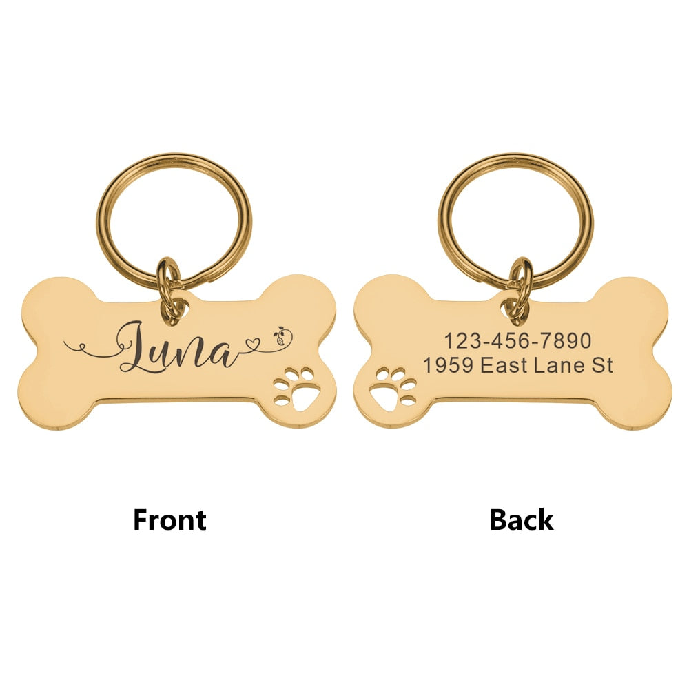 Personalized Pet  Dog Tags Shiny Steel