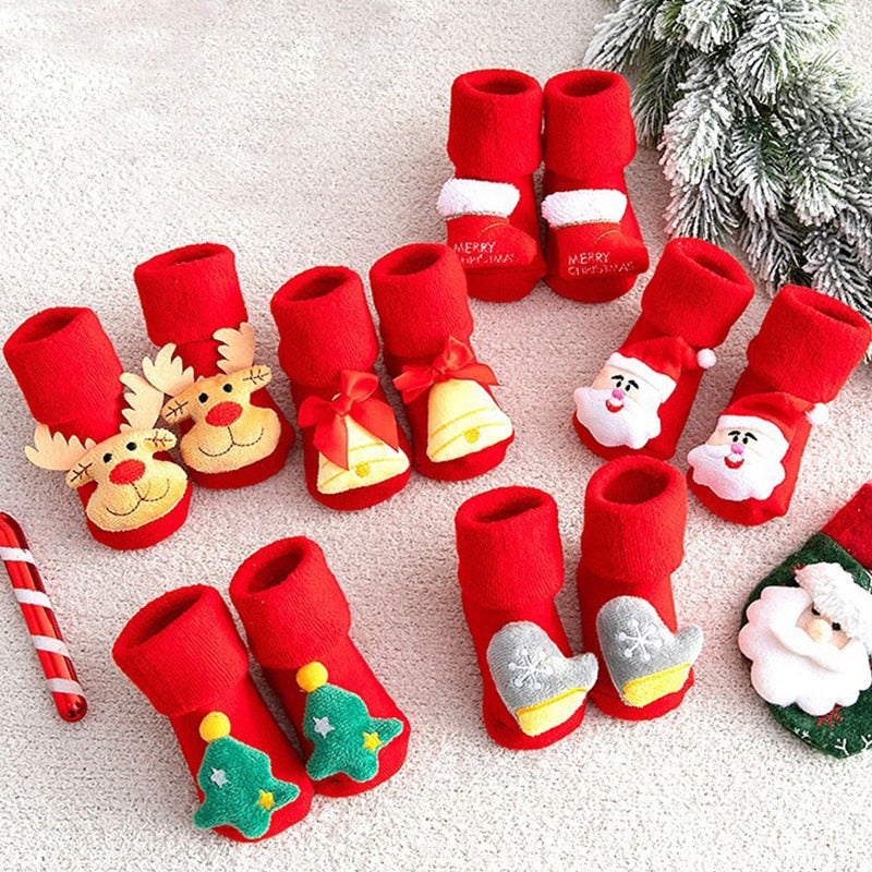 Kids Children&#39;s Socks for Girls Boys Non-slip Print Cotton Toddler Baby Cartoon Socks
