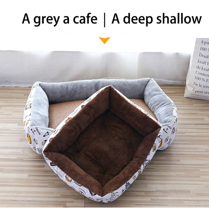 Pet Bed Dog Sofa Sleeping Beds Mat Cat Cushion Warm Cozy Soft Plush Nest Dog Baskets Waterproof Kennel Pets Supplies