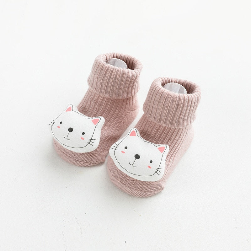 Kids Children&#39;s Socks for Girls Boys Non-slip Print Cotton Toddler Baby Cartoon Socks