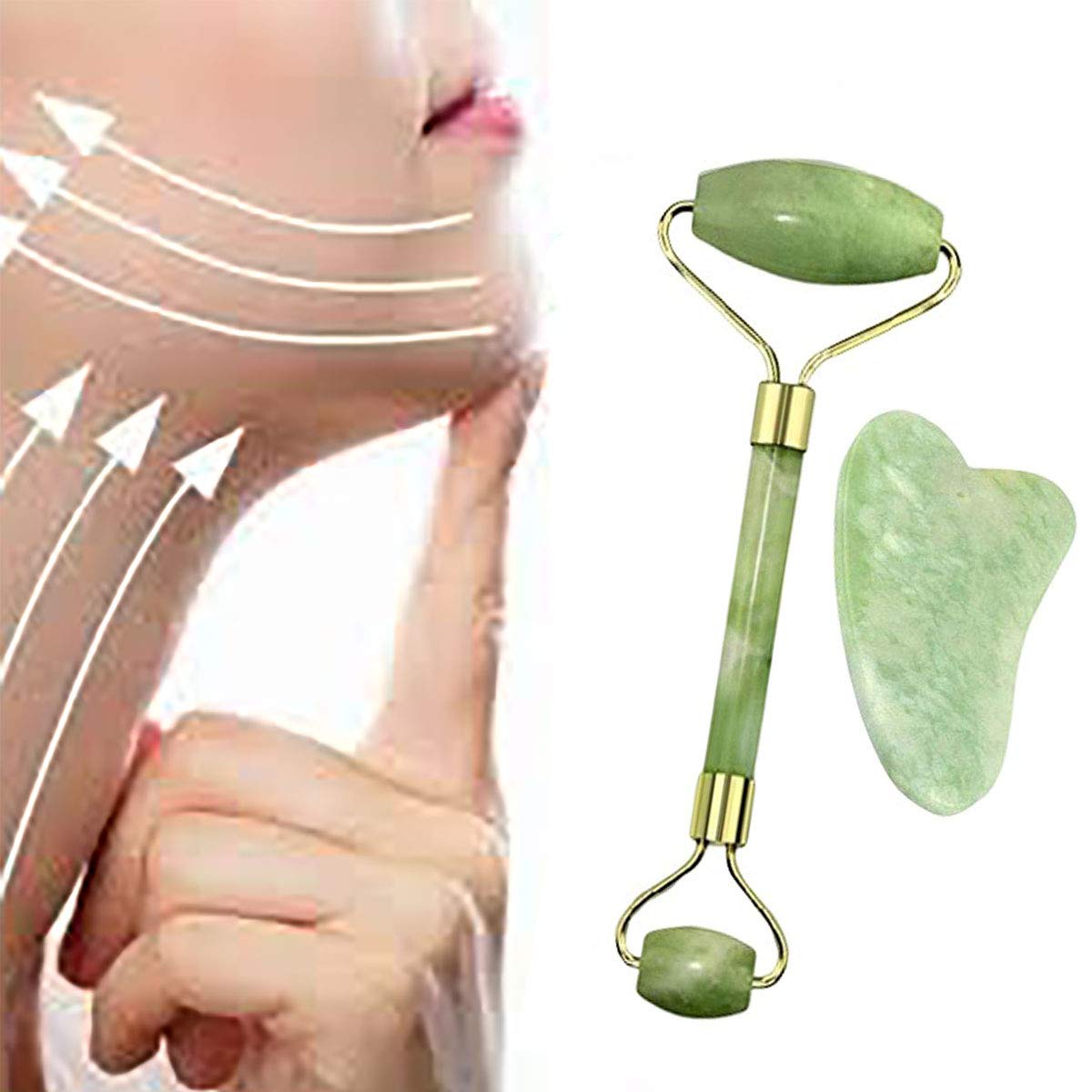 Natural Jade Roller Anti-Aging Puffy Eyes Massager