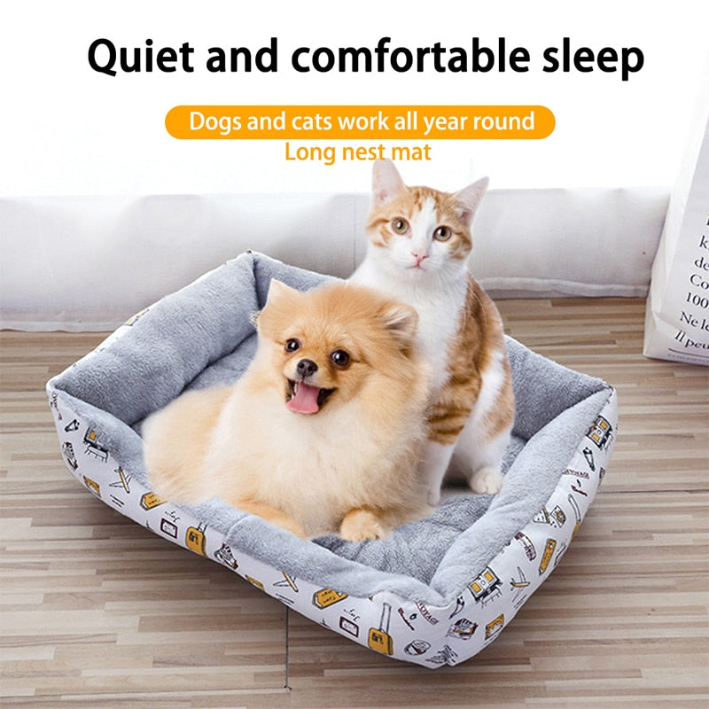 Pet Bed Dog Sofa Sleeping Beds Mat Cat Cushion Warm Cozy Soft Plush Nest Dog Baskets Waterproof Kennel Pets Supplies