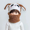 New Autumn and Winter Cute Children Cartoon Scarf Hat Two-piece Double Fleece Warmth