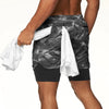 2022 Camo Running Shorts Men 2 In 1 Double-deck Quick Dry GYM Sport Shorts